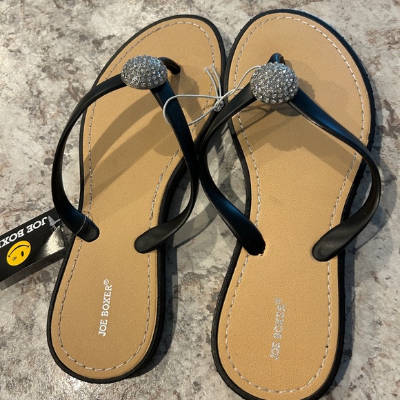 Women’s Joe Boxer flip flop rhinestone like Sandals Size 7/8 - Picture 2 of 8